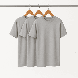 Kit 3 Camisetas Masculina Algodão Basica - Cinza -... - CHIELLA