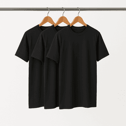 Kit 3 Camisetas Masculina Algodão Basica - Preto -... - CHIELLA
