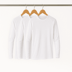 Kit 3 Camisetas Manga Longa Básica Masculina Branc... - CHIELLA