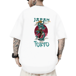 Camiseta Oversized Masculina Dragao Verde Japao Br... - CHIELLA