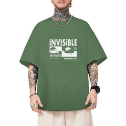 Camiseta Oversized Masculina Invisible Verde Milit... - CHIELLA