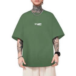 Camiseta Oversized Masculina Tokyo Drift Verde Mil... - CHIELLA