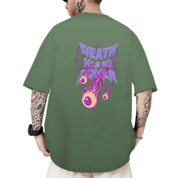 Camiseta Oversized Masculina Death Verde Militar -... - CHIELLA