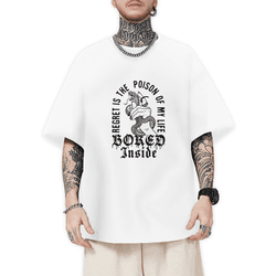 Camiseta Oversized Masculina Bored Branco - PLIN-O... - CHIELLA
