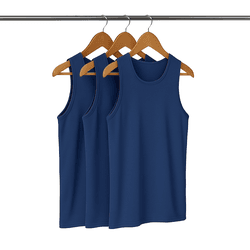 Kit 3 Regatas Masculina Tradicional Academia Azul ... - CHIELLA