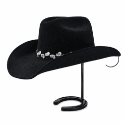 Chapéu Feminino Aba 10 Rainha do Rodeio Preto com ... - CLUB 21 COUNTRY