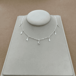Choker 1 Gota Zirconia Cristal 6 Gotas Prata Clara... - C Martiniano Joias