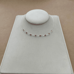 Choker 8 Zircônias rosa - 26653 - C Martiniano Joias
