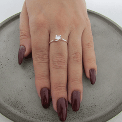 SolitÁrio ZircÔNIA Cristal 4mm Aro Pontas Vazadas ... - C Martiniano Joias