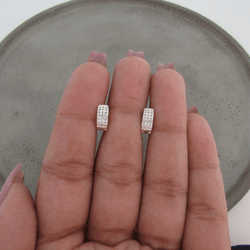 ARGOLINHA PEQUENA FIO QUADRADO 3 FILEIRAS MINI ZIR... - C Martiniano Joias
