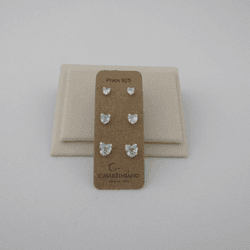 Trio Zircônia Coração Acqua Marine Garras 3,4,5mm ... - C Martiniano Joias