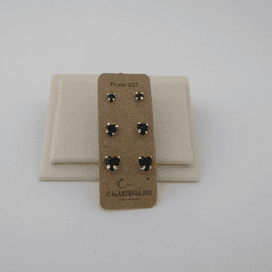 Trio Zircônia Coração Ônix Garras 3,4,5mm - 26854E... - C Martiniano Joias