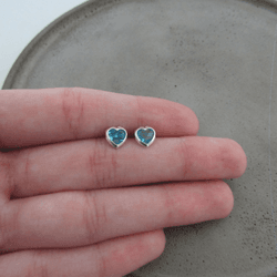 Brinco Coração Zircônia Azul Claro - 26623F - C Martiniano Joias