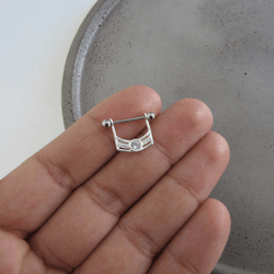 PIERCING PARA CONCH DE ARO QUADRADO COM ZIRCÔNIA R... - C Martiniano Joias