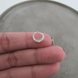 Piercing Argolinha Com Zirconia Cristal Diversos T... - C Martiniano Joias