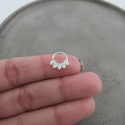 Piercing Argolinha Com 5 Zirconias Navete Cristal ... - C Martiniano Joias