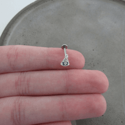 Piercing Tragus Nossa Senhora Aparecida Mini Zircô... - C Martiniano Joias