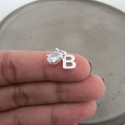 PINGENTE ZIRCÔNIA CRISTAL OVAL GALERIA E LETRA 