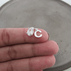 PINGENTE ZIRCÔNIA CRISTAL OVAL GALERIA E LETRA 
