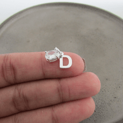 PINGENTE ZIRCÔNIA CRISTAL OVAL GALERIA E LETRA 