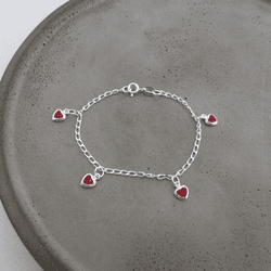 Pulseira Infantil Zircônia Coração Rubi - 26664 - C Martiniano Joias