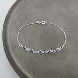 Pulseira 5 Olho Grego Borda Argolinha Cartier - 2... - C Martiniano Joias