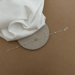 PULSEIRA MÃO DE FÁTIMA 4 BOLINHAS PEQUENAS ELOS AL... - Paraíso da Prata