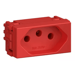 MODULO TOMADA 2P+T 20A VERMELHO REFINATTO - 11106 - Comercial Leal