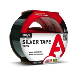 Fita Silver Tape Preta 45mmx05mt - Adere - CONSTRUTINTAS