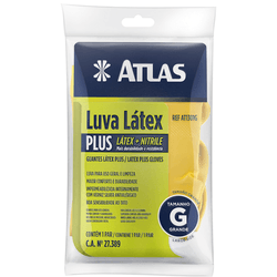 Luva Látex Grande Amarela G - 1301/G - ATLAS - CONSTRUTINTAS