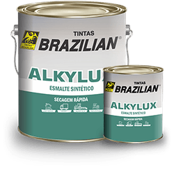 Esmalte Sintético Brilhante Industrial 3,6 Litros - BRAZILIAN - ALKYLUX - CONSTRUTINTAS