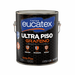 Tinta Acrílica para Piso Semiacetinado Prêmium 3,6 Litros - ULTRA PISO GRAFENO - EUCATEX - CONSTRUTINTAS