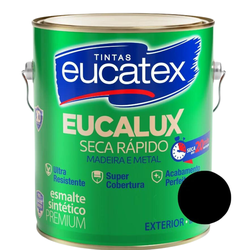 Esmalte Sintético Standard Preto Fosco Eucatex 3,6L - CONSTRUTINTAS