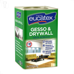 Tinta Acrílica Gesso Branco Eucatex 18L - CONSTRUTINTAS