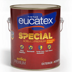 TINTA ACRILICA FOSCO (ESCOLHA A COR) 3,6 LITROS - EUCATEX SPECIAL PREMIUM - CONSTRUTINTAS