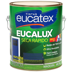 Tinta Esmalte Metálico Alumínio 3,6 Litros - Eucatex Secagem Rápida - CONSTRUTINTAS