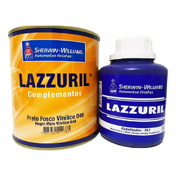 KIT Preto Fosco Vinílico 600ml 049 + Endurecedor 300ml 051 - LAZZURIL SHERWIN WILLIAMS - CONSTRUTINTAS