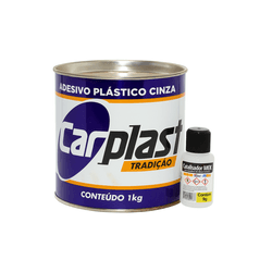 Adesivo Plastico Cinza 1kg + Catalisador Carplast - MAXI RUBBER - CONSTRUTINTAS