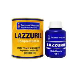 KIT Preto Fosco Vinílico 600ml 049 + Endurecedor 300ml 051 - LAZZURIL SHERWIN WILLIAMS - CONSTRUTINTAS