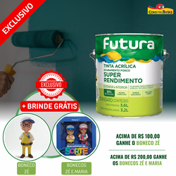 Tinta Acrílica Fosca Standard 3,6 LITROS - SUPER RENDIMENTO - FUTURA - CONSTRUTINTAS