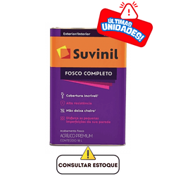 Tinta Acrilica Fosco Completo Branco 18L - SUVINIL - CONSTRUTINTAS