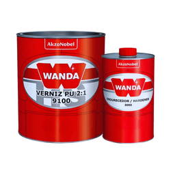 Verniz Pu 9100 | 900ml + Endurecedor 3093 | 450ml - WANDA - CONSTRUTINTAS
