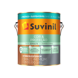 Esmalte Sintético Brilhante Prêmium Base Água 3,6 Litros - COR & PROTEÇÃO - SUVINIL - CONSTRUTINTAS