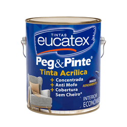 Tinta Acrílica Fosca Econômica 3,6 Litros - EUCATEX - PEG & PINTE - CONSTRUTINTAS