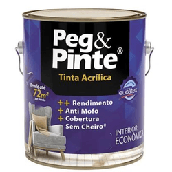 Tinta Acrílica Fosco Peg & Pinte 3,6L Eucatex - (Escolha Cor) * - CONSTRUTINTAS