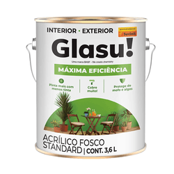 Tinta Acrílica Fosca Standard 3,6 Litros - GLASU! MÁXIMA EFICIÊNCIA - SUVINIL - CONSTRUTINTAS