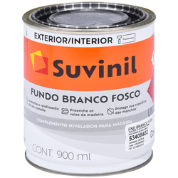 Fundo Branco Fosco P/ Madeira Suvinil 0,9 Litros - CONSTRUTINTAS