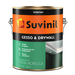 Tinta Acrílica Gesso e Drywall Branco 3,6L - Suvinil - CONSTRUTINTAS