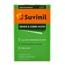 Tinta Acrílica Fosco Rende & Cobre Muito Suvinil 18L - CONSTRUTINTAS