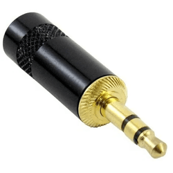 Plug P2 Stereo Metálico Profissional Preto - COPEL ELETRONICA